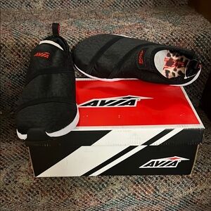 Avia Black and Red Slip-On Shoes